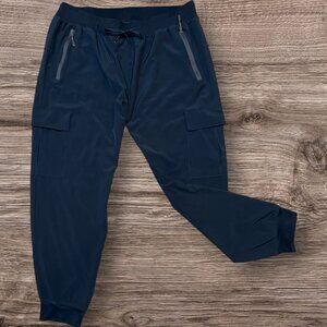 LJBJN Blue 5-Pocket Drawstring Waist Jogger Cargo Pants Women's Size 2XL